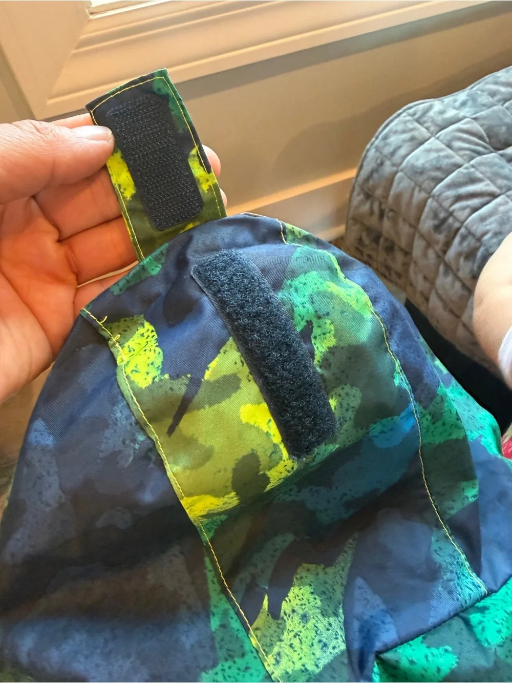 Columbia Blue, Teal & Neon Yellow Camo Hooded Jacket